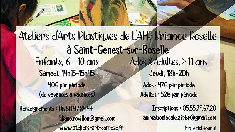 Cours de dessin et peinture à St Genest sur Roselle